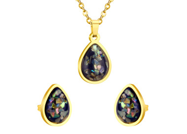 Gold-Plated Teardrop Jewelry Set - Elegant & Versatile