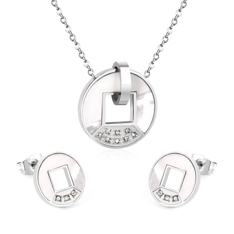 Elegant Geometric Jewelry Set: Necklace & Earrings