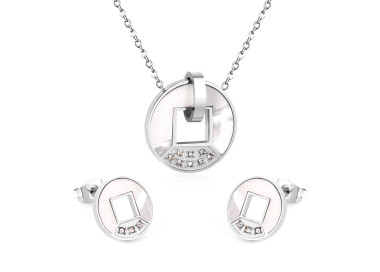 Elegant Geometric Jewelry Set: Necklace & Earrings