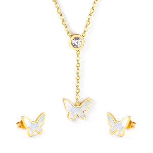 Gold Butterfly Elegance Jewelry Set