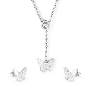 Silver Butterfly Elegance Jewelry Set