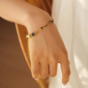 Stylish Gold & Lapis Lazuli Bracelet for Every Occasion