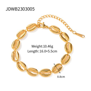 Golden Cowrie Charm Bracelet